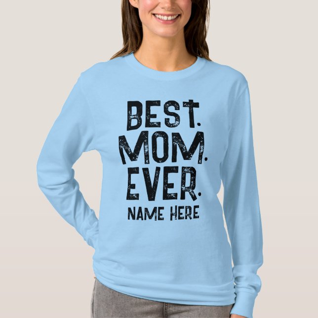 TRENDIG BÄSTA MAMMA NÅGON SVART TYPOGRAFI T SHIRT (Framsida)