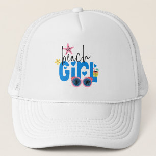 Trendig Beach Girl Artsy Typography Vacation Keps