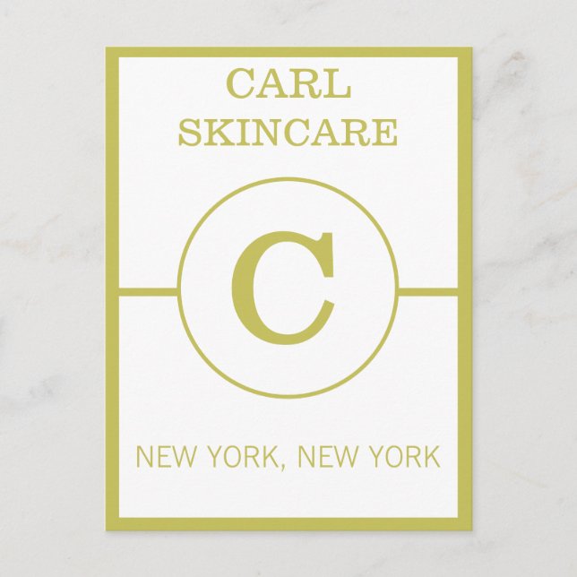 Trendig Beauty Salon Monogram Business Promo Vykort (Framsida)