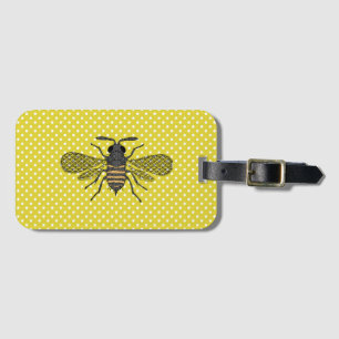 Trendig BEE Gult Polkadot Mönster Gift Decor NEW Bagagebricka