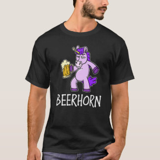 Trendig Beer Drinking Unicorn Alcohol Party Festiv T Shirt