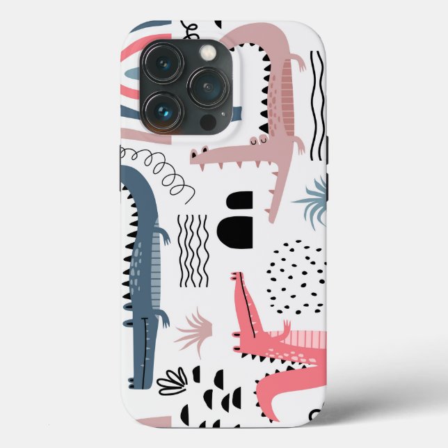 Trendig Beige BLack Crokodile Modern Tuff Fodral (Baksida )