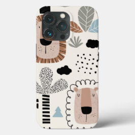 Trendig Beige Black Lejon Jungle Tuff Fodral iPhon