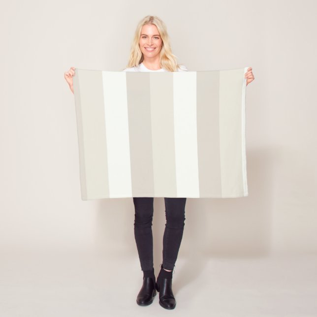 Trendig Beige Brown Stripe dekorativ Elegant Fleecefilt (På plats)