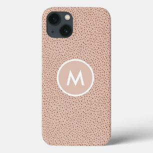 Trendig Beige Monogram med Terracotta Boho Brown