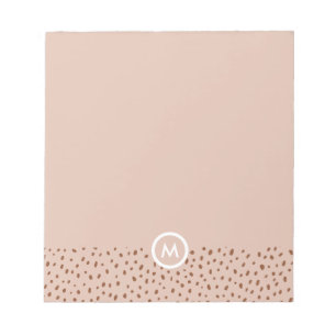 Trendig Beige Monogram med Terracotta Boho Brown Anteckningsblock