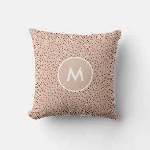 Trendig Beige Monogram med Terracotta Boho Brown Kudde