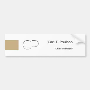 Trendig Beige White Monogram-minimalistisk Skapa Bildekal