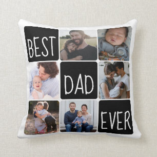 Trendig Best Pappa någonsin 6 Photo Collage Fars d Kudde