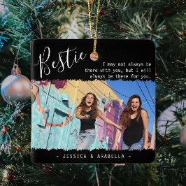 Trendig Bestie Quote Photo Personlig BFF julafton Julgransprydnad Keramik