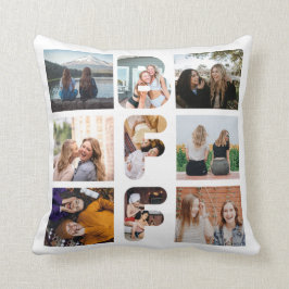 Trendig BFF Bästa Friend Chic Modern Photo Collage Kudde