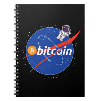 Trendig Bitcoin Astronaut Space Crypto Anteckningsbok