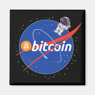 Trendig Bitcoin Astronaut Space Crypto Magnet