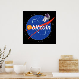 Trendig Bitcoin Astronaut Space Crypto Poster