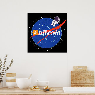 Trendig Bitcoin Astronaut Space Crypto Poster
