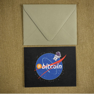 Trendig Bitcoin Astronaut Space Crypto Vykort