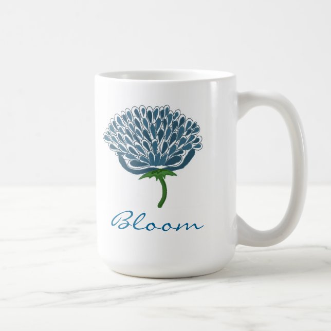 Trendig blå blomma kaffemugg (Höger)