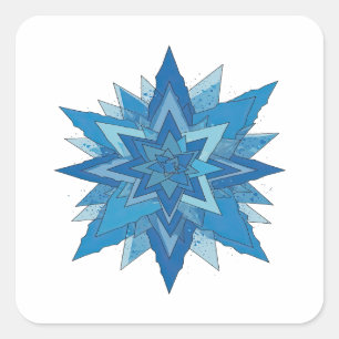 Trendig blå FROZEN vinylstil Fyrkantigt Klistermärke