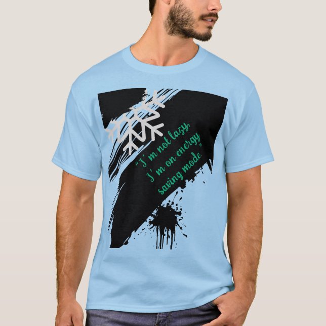 Trendig blå grafisk t-shirt för män (Framsida)