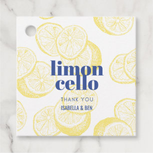 Trendig Blå Gul Citron Hemlagad Limoncello Gåvor Etiketter