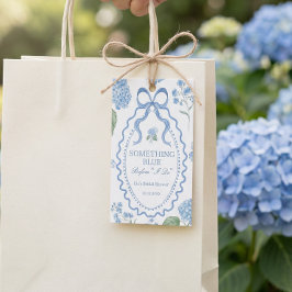 Trendig blå hortensia bröllopsdusch presentkort visitkort
