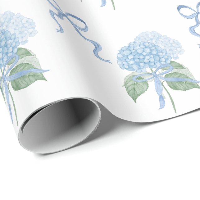 Trendig blå hortensia  presentpapper (Rullad Hörn)