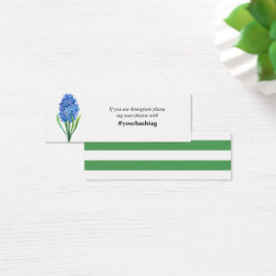 Trendig Blå Hydrangea Instagram-kort Mini Litet Visitkort