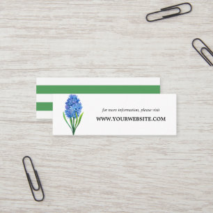 Trendig Blå Hydrangea-webbplatskort Mini Visitkort