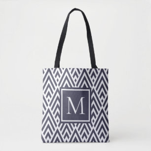 Trendig Blå monogrampil med tjocklek Mönster Tygkasse
