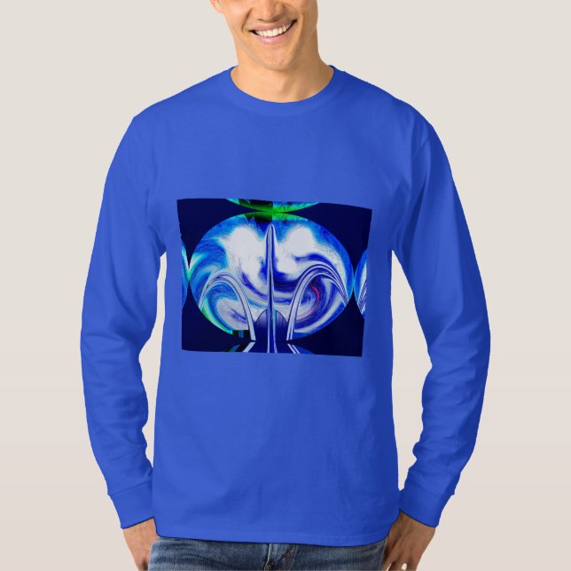 Trendig blå ocean smart mode t shirt (Framsida)