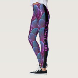Trendig blå och lila ökenkaktusmönster leggings
