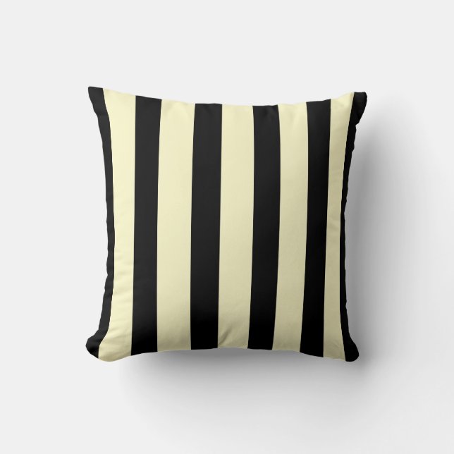 Trendig Black and Cream >SquareThrow Pillow Kudde (Framsida)