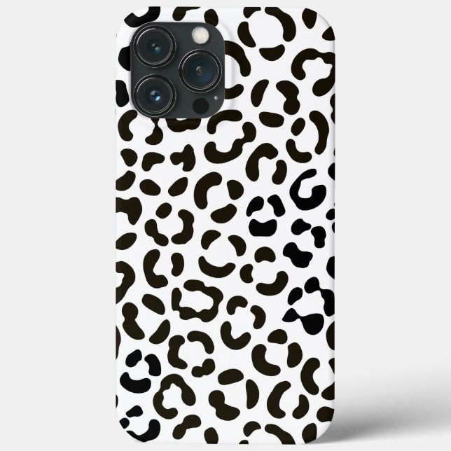Trendig Black and White Leopard Skriv ut Mönster (Baksida)