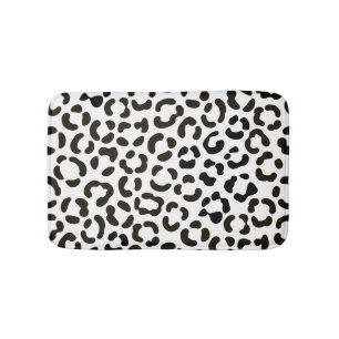 Trendig Black and White Leopard Skriv ut Mönster Badrumsmatta