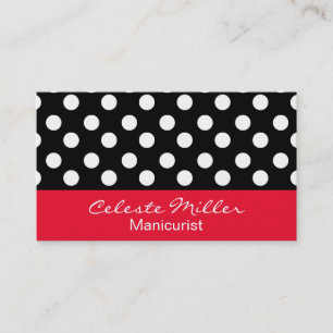 Trendig Black and White Polka dots Visitkort
