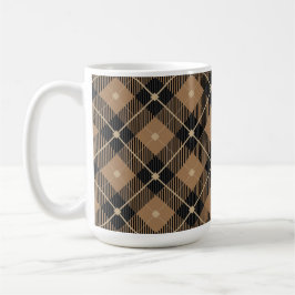 Trendig Black Brown Play Mönster Kaffemugg