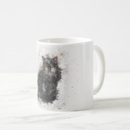 Trendig Black Cat Distress-bild Kaffemugg