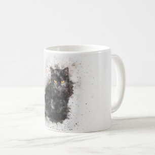 Trendig Black Cat Distress-bild Kaffemugg
