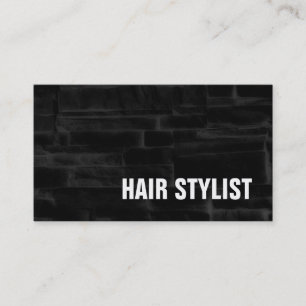 Trendig Black Grått Wall Bricks Modern Hair Stylis Visitkort