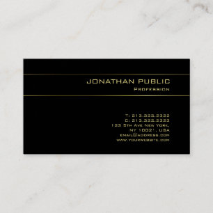 Trendig Black Guld Effect Artistic Plain Luxury Visitkort