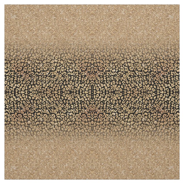Trendig Black Guld Glitter Leopard Ombre Tyg (Prov)