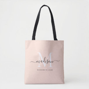Trendig Black Guld Monogram Initial Script Namn To Tygkasse