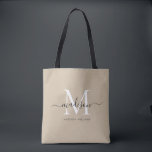 Trendig Black Guld Monogram Initial Script Namn Tygkasse<br><div class="desc">Trendig Black Guld Monogram Initial Script Namn enkel bröllop-present trendig chic personlig Tote Bag</div>