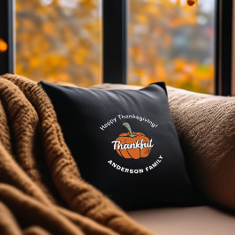 Trendig Black Happy thanksgiving Pumpkin Kudde