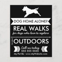 Trendig Black Hund Silhouette Dog Walker Flyer