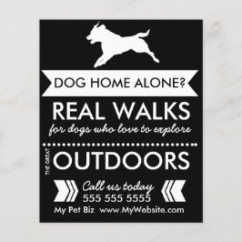 Trendig Black Hund Silhouette Dog Walker Flyer