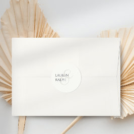 Trendig Black & Ivory Script Bröllop Runt Klistermärke