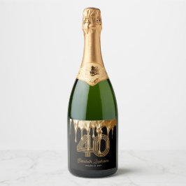 Trendig Black Liquid Guld Drip 40:e födelsedagen