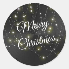 Trendig Black Metallic Ljus Graphic Runt Klistermärke