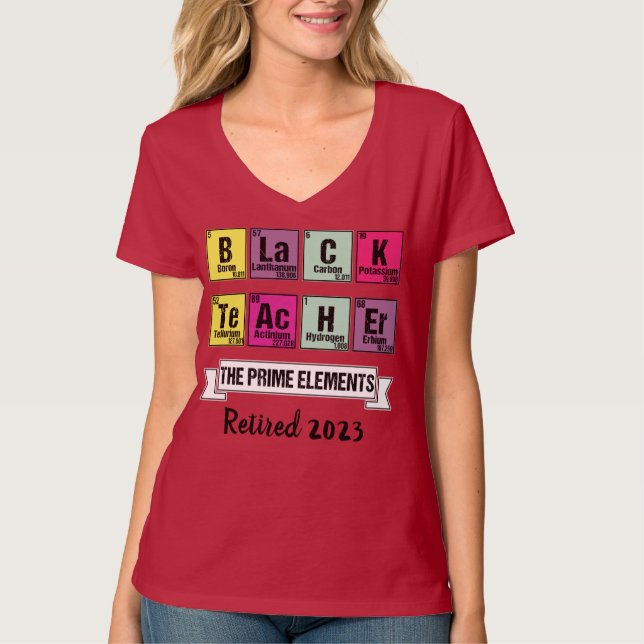 Trendig Black Month Retrött Chemistry Black Teache T Shirt (Framsida)